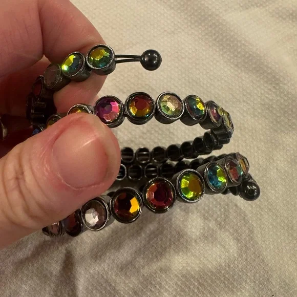 Multicolor Crystal Stretch Bracelet - Picture 3 of 5